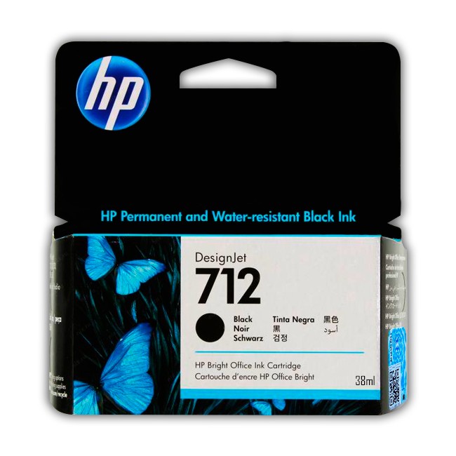 HP TINTA 712 38 ML NEGRO PARA DJ T210 250 T650 STUDIO