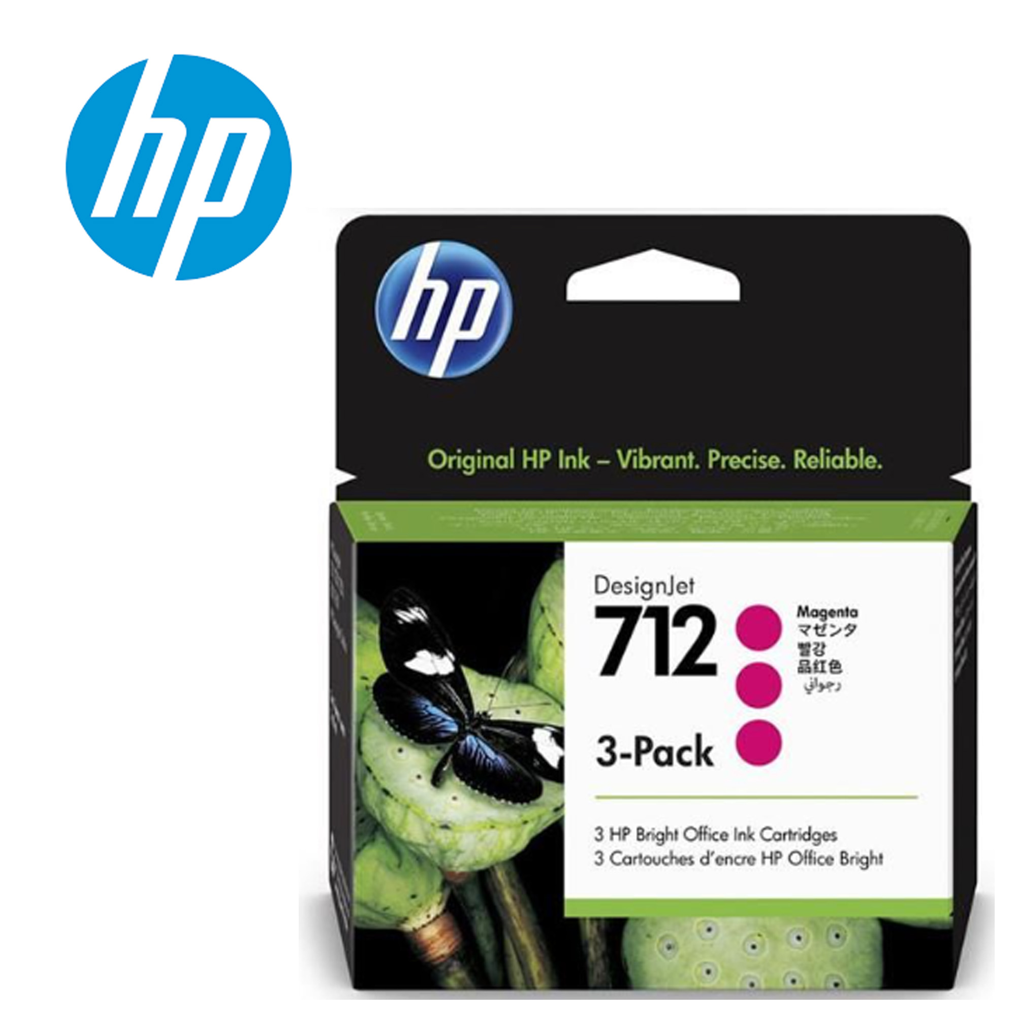 Cartucho de Tinta HP 712A Magenta Original 3-Pack 29ml (3ED78A) T250