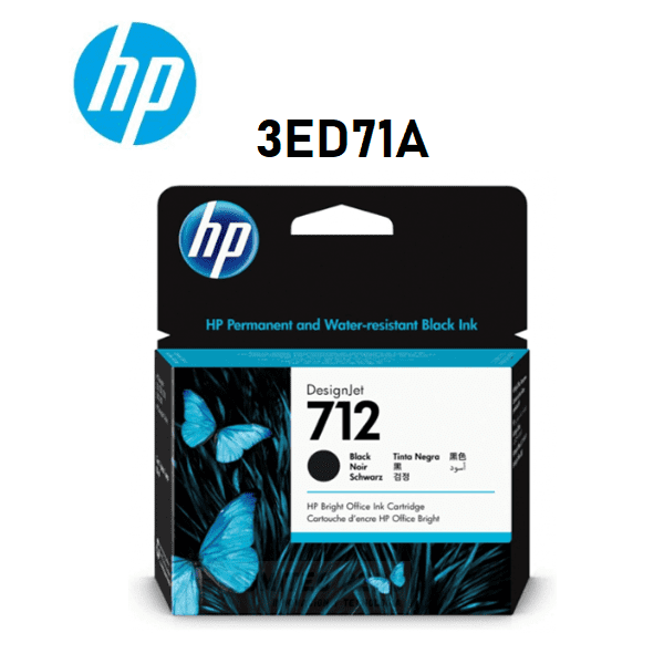 CARTUCHO DE TINTA HP 712A BLACK 80ML (3ED71A) T210/T230/T250/T630/T650