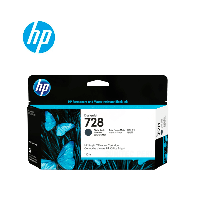 TINTA HP 3WX25A (728) 130ML MATTE BLACK