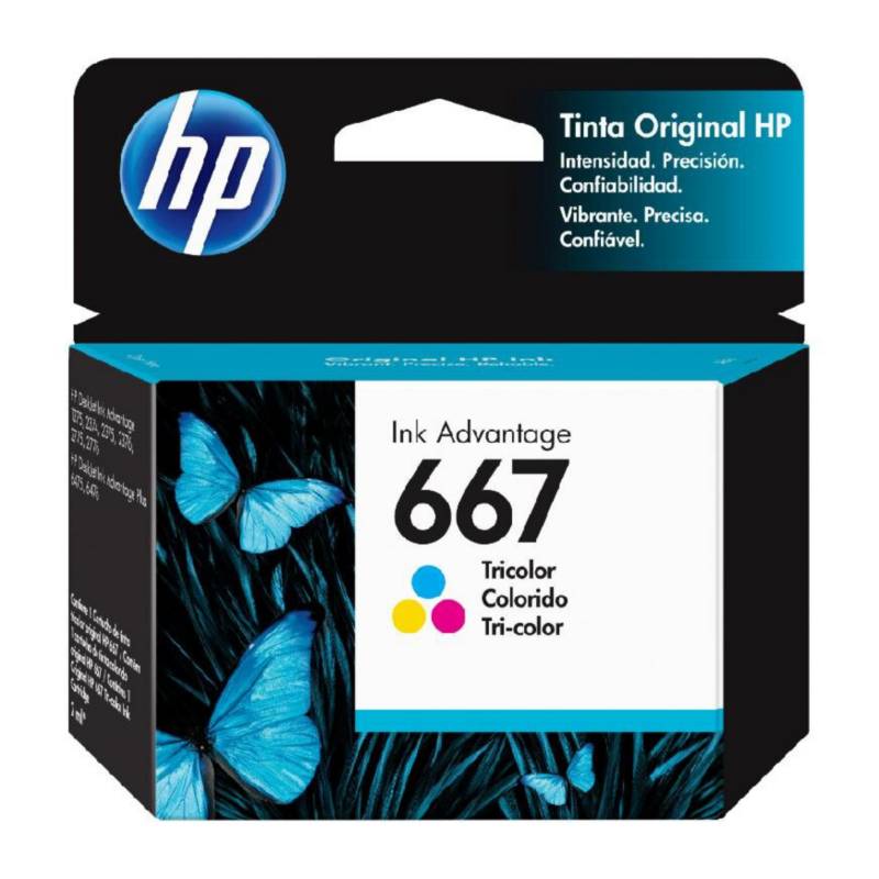 Cartucho de Tinta HP 667 Tricolor Original 100pag.