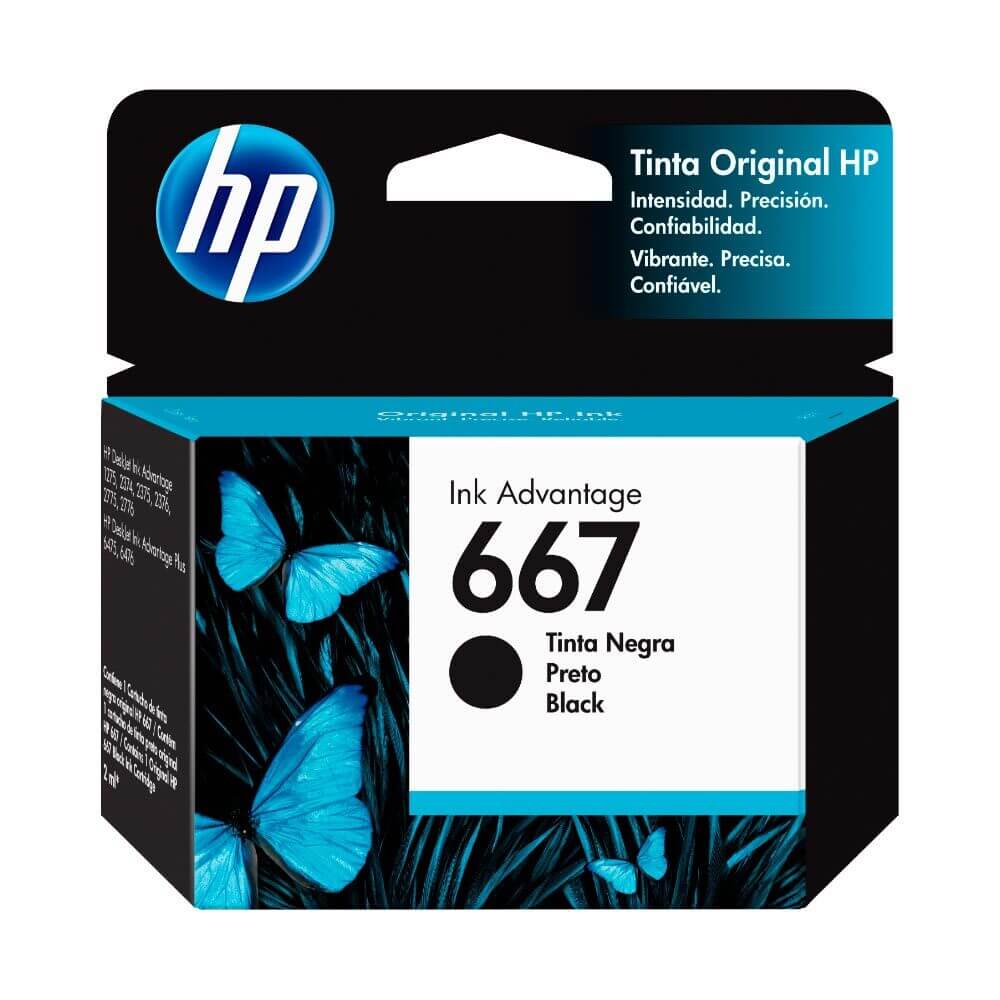 Cartucho de Tinta HP 667 Black Original 120pag.