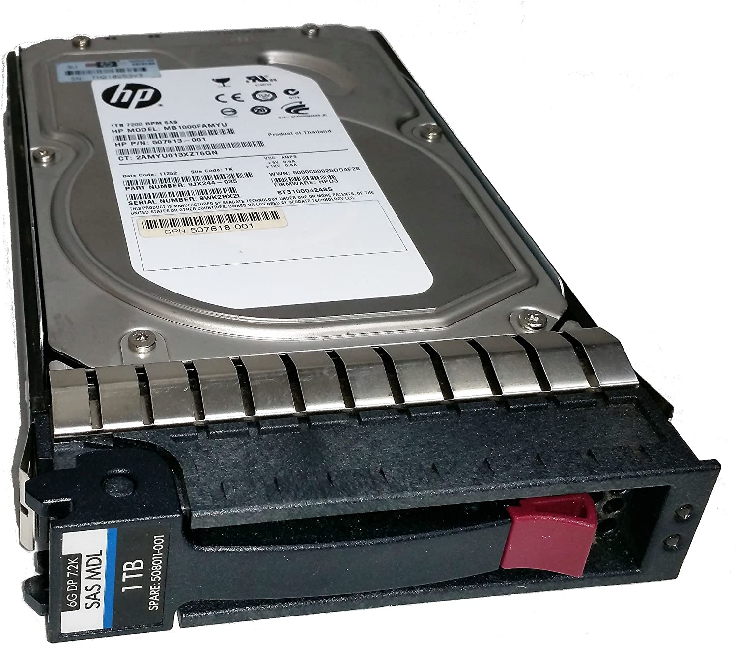 Disco Duro HP 1TB 3.5" LFF 6G Dual Port SAS 7.2K RPM 507613-001