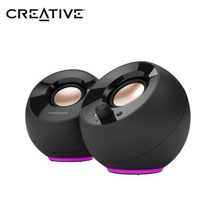 PARLANTE CREATIVE PEBBLE SE RGB 2.0 4.4W / 8.8W 3.5MM USB-POWER BLACK (51MF1725AA000)