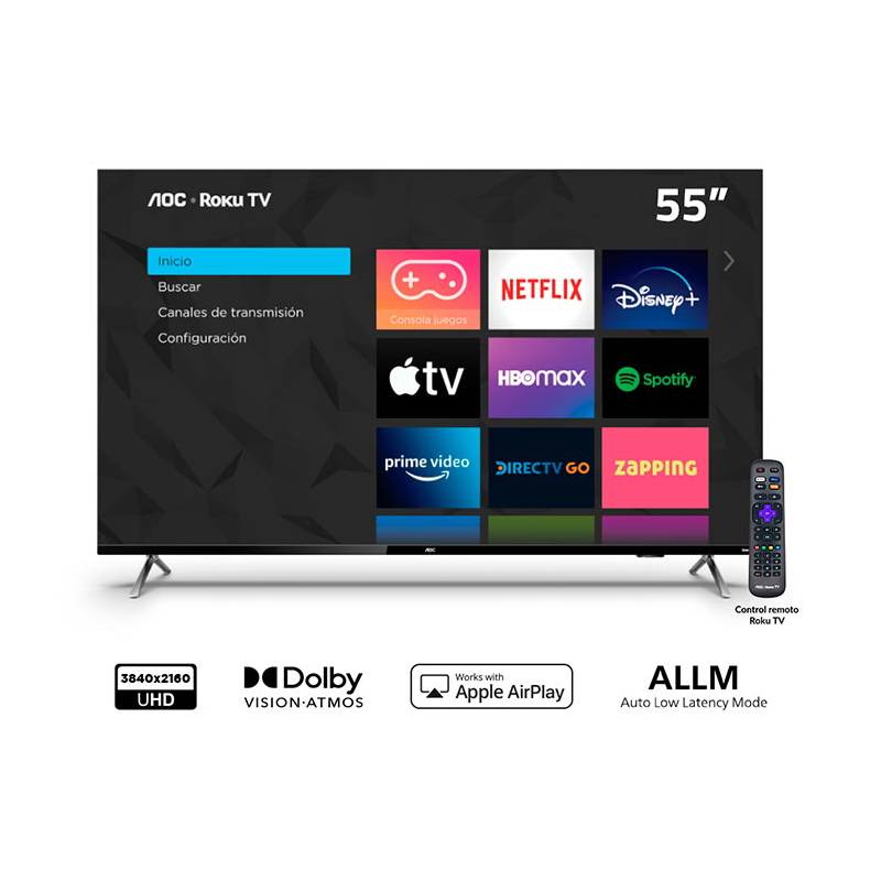 Televisor AOC LED 55" UHD 4K Smart Tv 55U6125