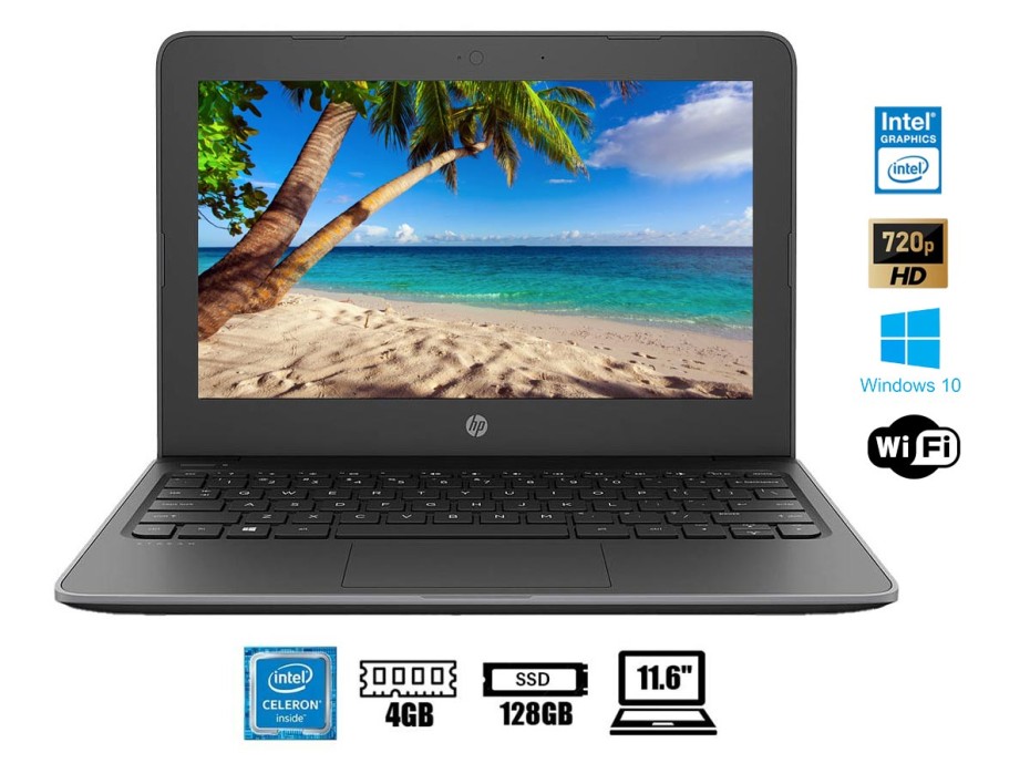 LAPTOP HP CELERON N4000 STREAM 11 PRO G5, PANTALLA 11.6 PULGADAS HD, RAM 4GB, DISCO DURO SSD 128GB, WINDOWS 10 PRO | US (5VD62UT#ABA)