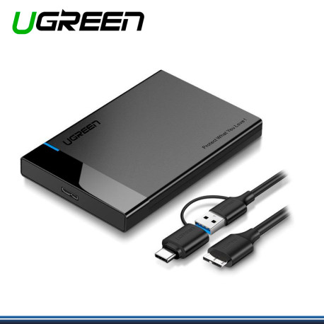 ENCLOSURE UGREEN DE 2.5 USB TIPO-C A MICRO USB DE 3.0 (PN:60734)
