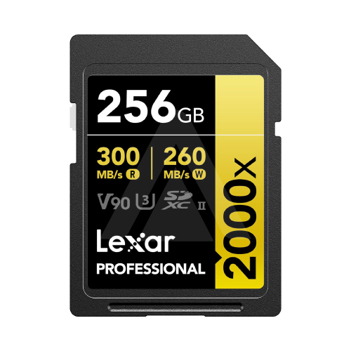 MEMORIA LEXAR SDXC 256GB CLASS 10 U3 V90 2000X 300MB/S READ 260MB
