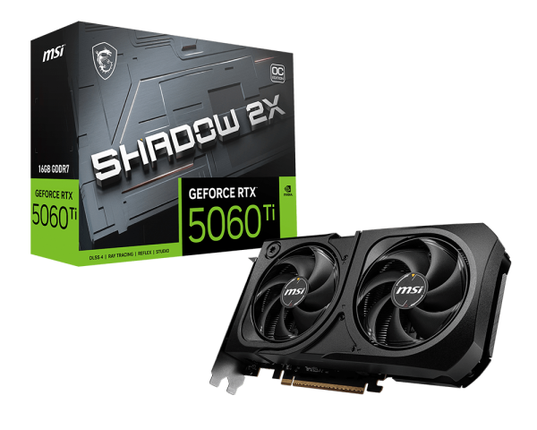 TARJETA DE VIDEO MSI RTX-5060-TI-16G-SHADOW-2X-OC-PLUS HDMI PCIE