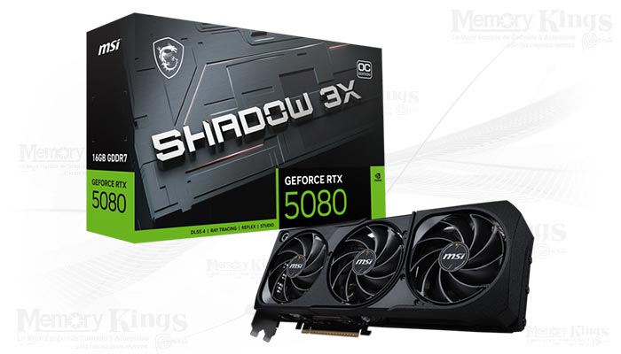 TARJETA DE VIDEO MSI RTX-5080-16G-SHADOW-3X-OC HDMI PCI.E