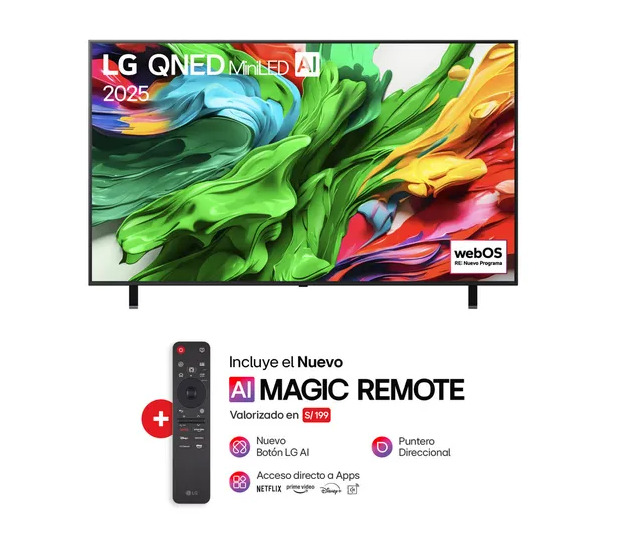 Televisor LG QNED 4K THINQ AI SMART 75" 75QNED82ASG (2025)