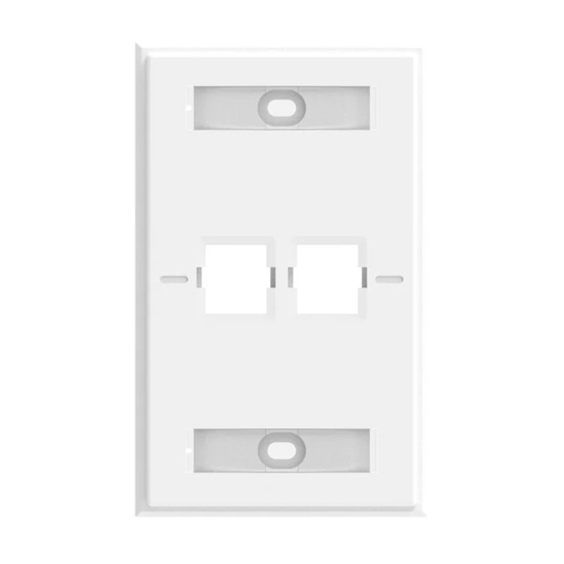COMMSCOPE 760249145 FACE PLATE UNIVERSAL 2 PUERTOS CON ETIQUETA, PLACA PARA JACK COLOR PRO BLANCO