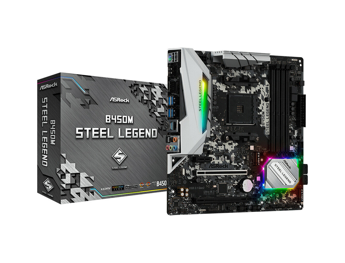 MB ASROCK B450M STEEL LEGEND ( 90-MXB9Y0-A0UAYZ ) AM4 | LED- RGB