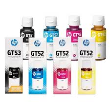 combo kit de botellas de tinta hp gt53/gt52, (pack de 4), negro, magenta, cian, amari