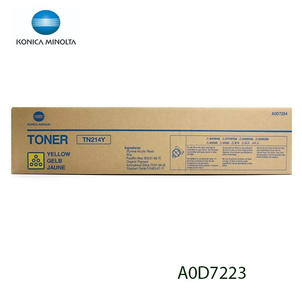 TONER ORIGINAL KONICA MINOLTA TN-214Y (YELLOW) BIZHUB C-200 A0D7235/A0D7223