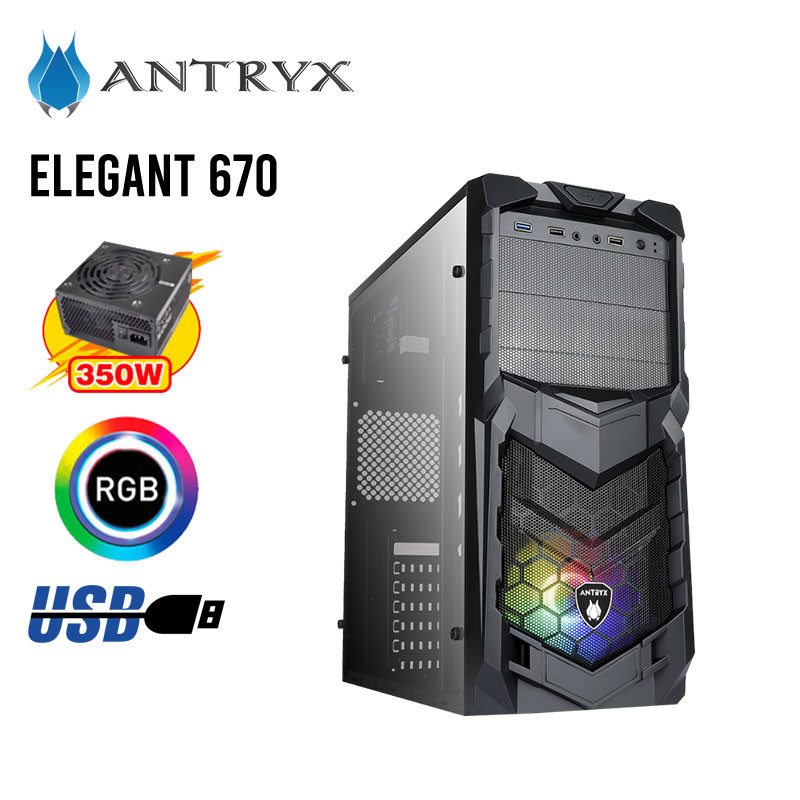 CASE Mid Tower 350W ANTRYX ELEGANT 670