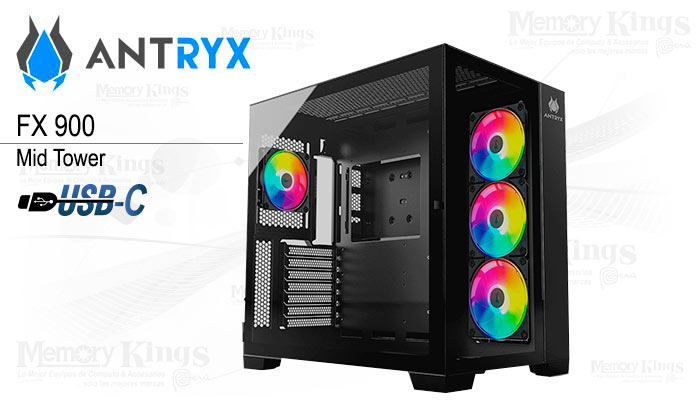 CASE Mid Tower ANTRYX FX 950 ARGB 4FAN BLACK