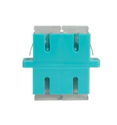 Acoplador SC/PC multimodo OM3 duplex aqua flangless 3 ganchos