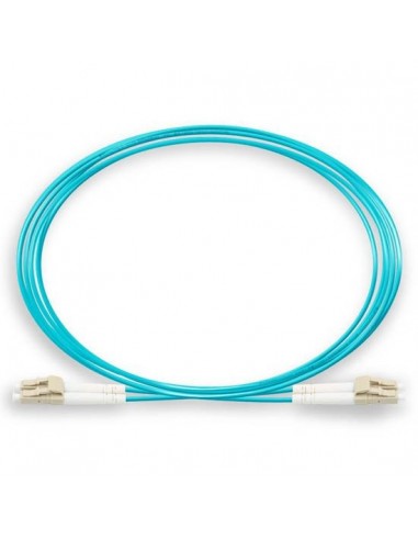 PATCH CORD DE FIBRA OPTICA DUPLEX MULTIMODO OM3 LC/LC DE 1 MTR COLOR AQUA