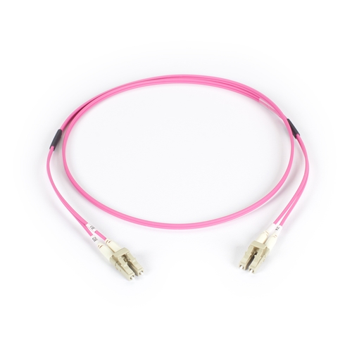PATCH CORD DE FIBRA OPTICA LC/LC DUPLEX MULTIMODO OM4 COLOR VIOLETA DE 3 METROS