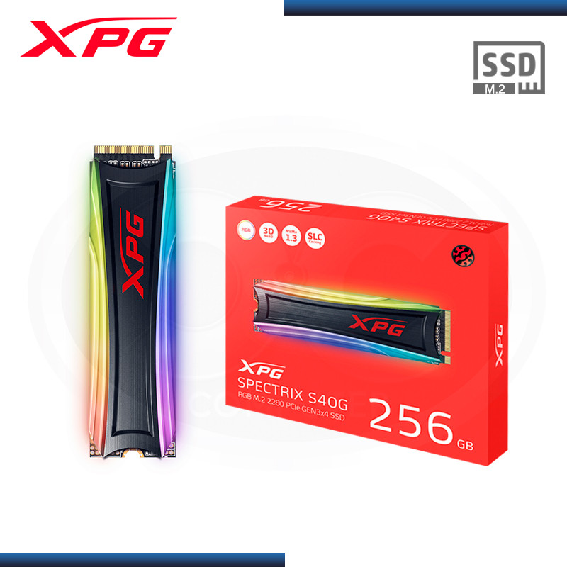 SSD XPG S40G RGB 256GB M.2 PCIE NVME 1.3 AS40G-256GT-C                          