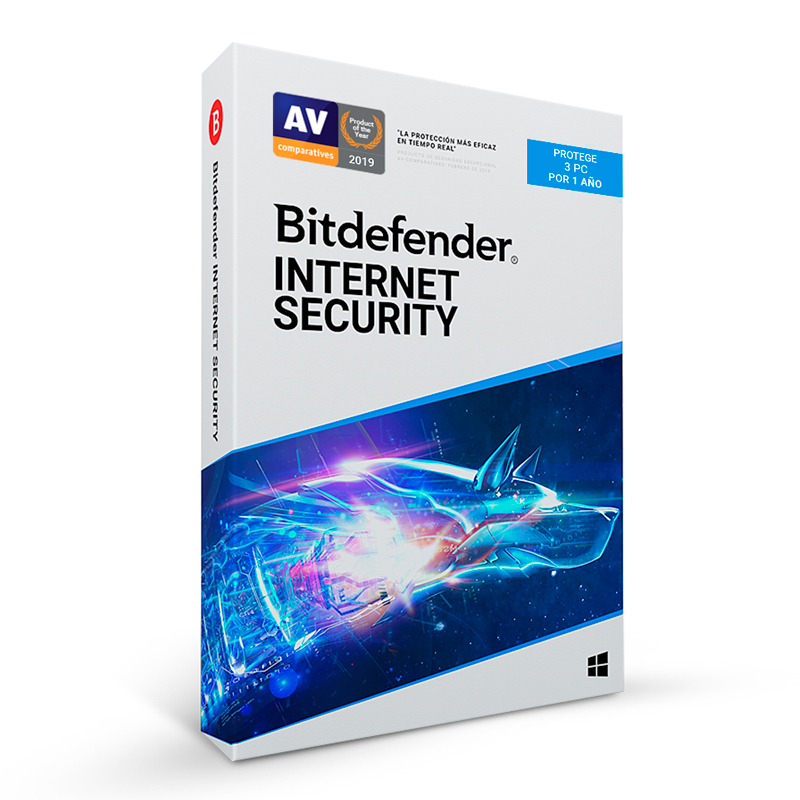 software bitdefender internet security, licencia para 1pc+1 adicional, 12 meses + 3 g