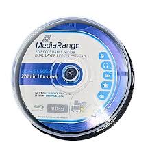 CONO X 10 DISCOS BLU RAY BD-R DL DOBLE CAPA GRABABLE 50GB