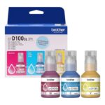 Brother PACK OF 3 BOTTLES OF CYAN, MAGENTA AND YELLOW INK BTD100CL3PK YIELD 5,000 PAGES