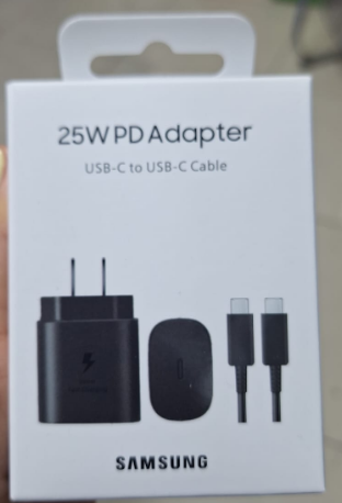 CARGADOR SAMSUNG PARA CELULAR 25W PD ADAPTER USB-C TO USB-C CABLE