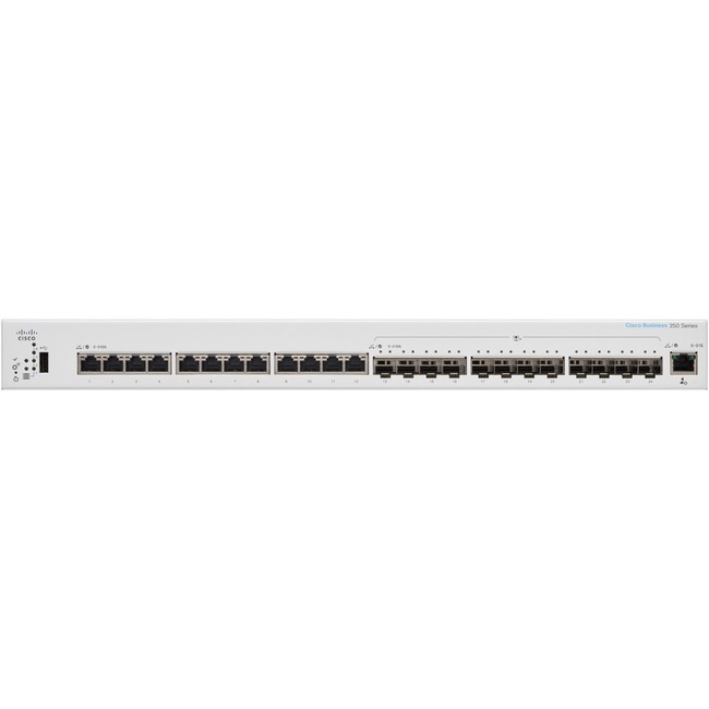 CBS350-24XTS-NA-FT, Switch Cisco Business Modelo CBS350 con 12 Puertos 10Gbps Base-T & 12 Puertos 10Gbps SFP+, Rackeable, capa 3, configurable por Web