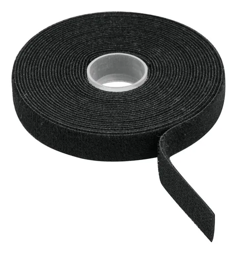 Cinta tipo velcro de 19.1mm2 negro rollo por 22.8mts