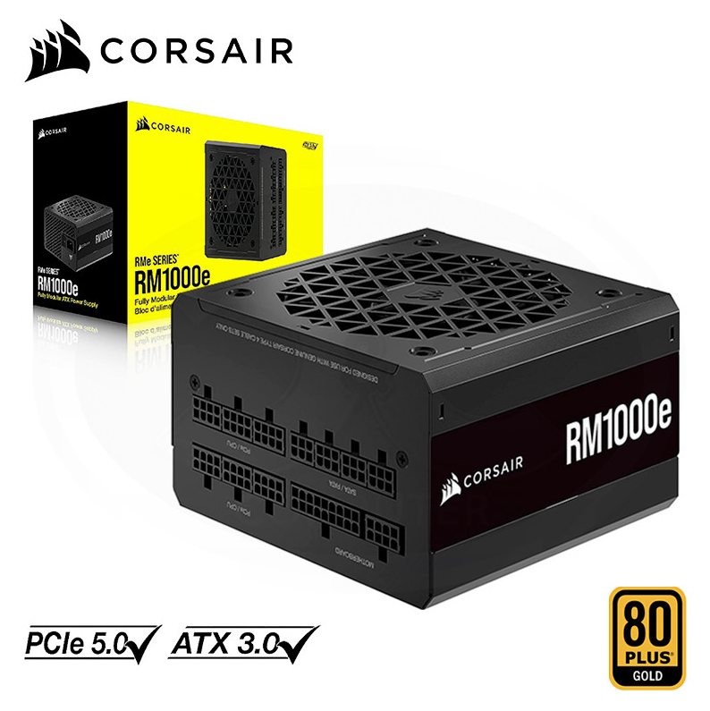 FUENTE CORSAIR RM1000E BLACK 1000W 80 PLUS GOLD FULL MODULAR (PN:CP-9020264-NA)