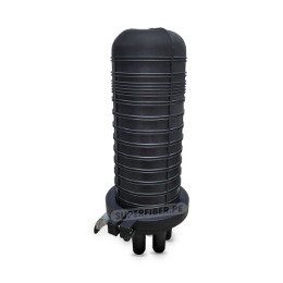 MUFA DE EMPALME TIPO DOMO 24 HILOS DE FIBRA OPTICA IP65 - 1 BANDEJA, 24 HILOS, 4 PUERTOS, 1 OVAL Y ACCESORIO DE MONTAJE