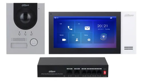 DHI-KTP01L(S) - KIT VIDEO PORTERO IP FHD P/ DEPARTAMENTO, HASTA 5 MONITORES INC SWITCH POE