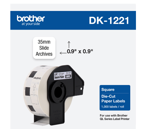 DK1221 SQARE PAPER LABEL 10/11\" X 10/11\"