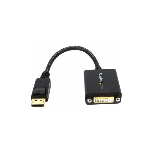 StarTech.com Adaptador de Video DisplayPort a DVI - Conversor DP - Hasta 1920x1200 - Convertidor Pasivo Externo - 1 x 29-pin DVI Digital Video - Female - Negro