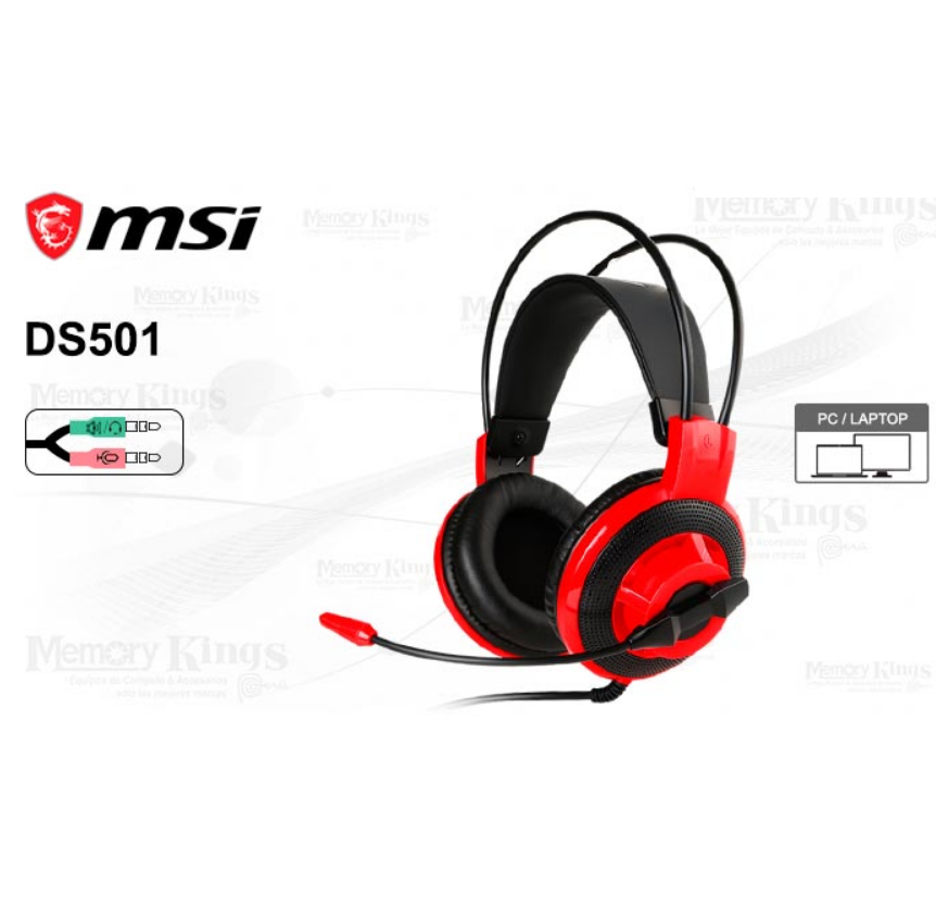 AURICULAR Gaming MSI DS501 BLACK|RED