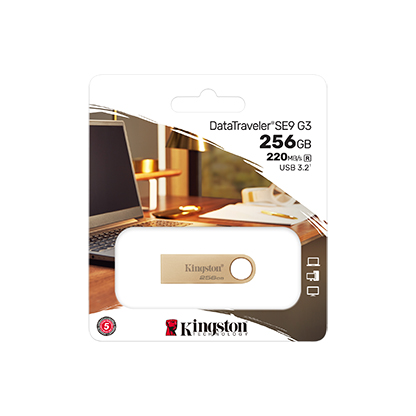 Unidad flash Kingston DataTraveler SE9 G3 - 256GB - USB 3.2 (Gen 1) Tipo A - 220MB/s Read Speed - 100MB/s Write Speed