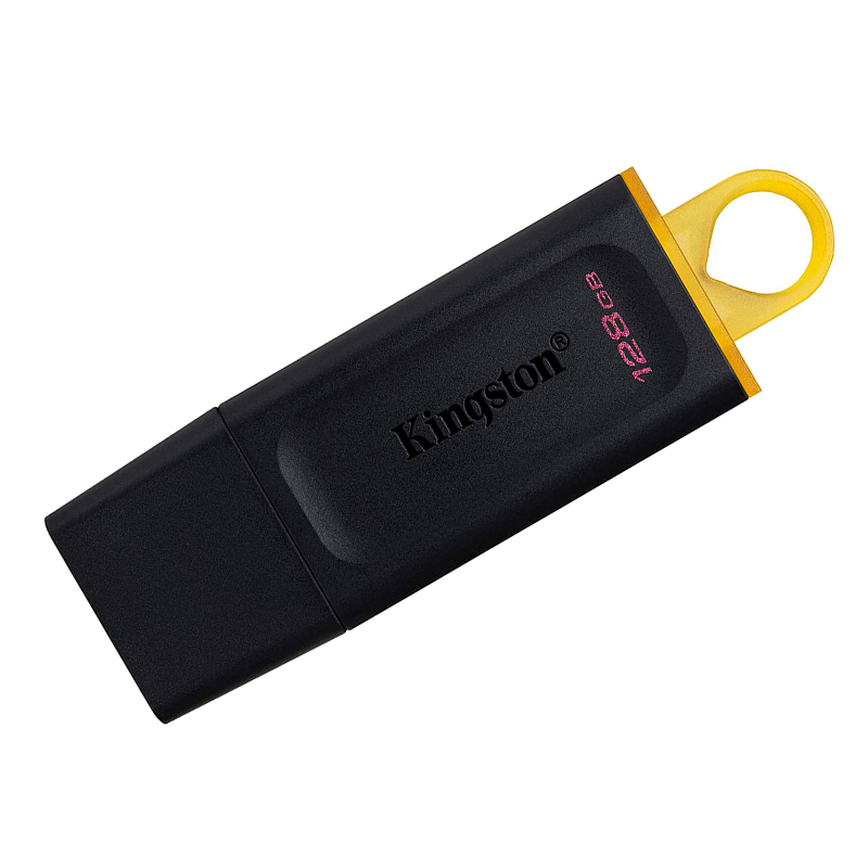memoria flash usb kingston datatraveler exodia 128gb, usb 3.2 gen 1, color amarillo.