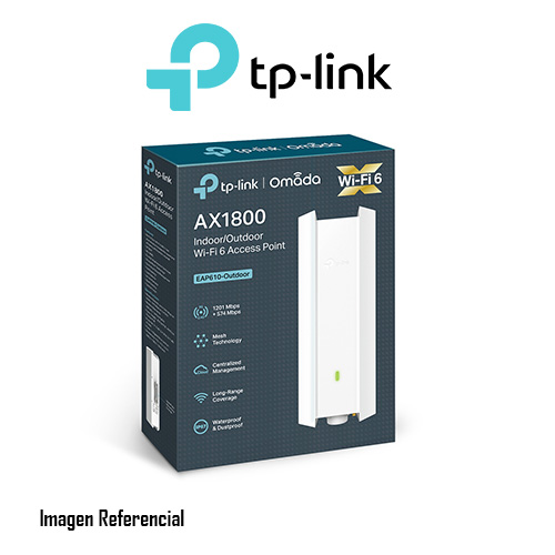 ACCESS POINT TP-LINK EAP610-OUTDOOR V1.2 AX1800, WIFI6, 1 PUERTO GIGABIT, OMADA, ALIMENTACION POE, MONTAJE EN PARED - P/N: EAP610-OUTDOOR