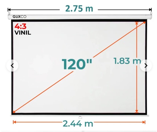 Ecran Manual 120 Pulg (4:3) 2.44x1.83 m / Vinil