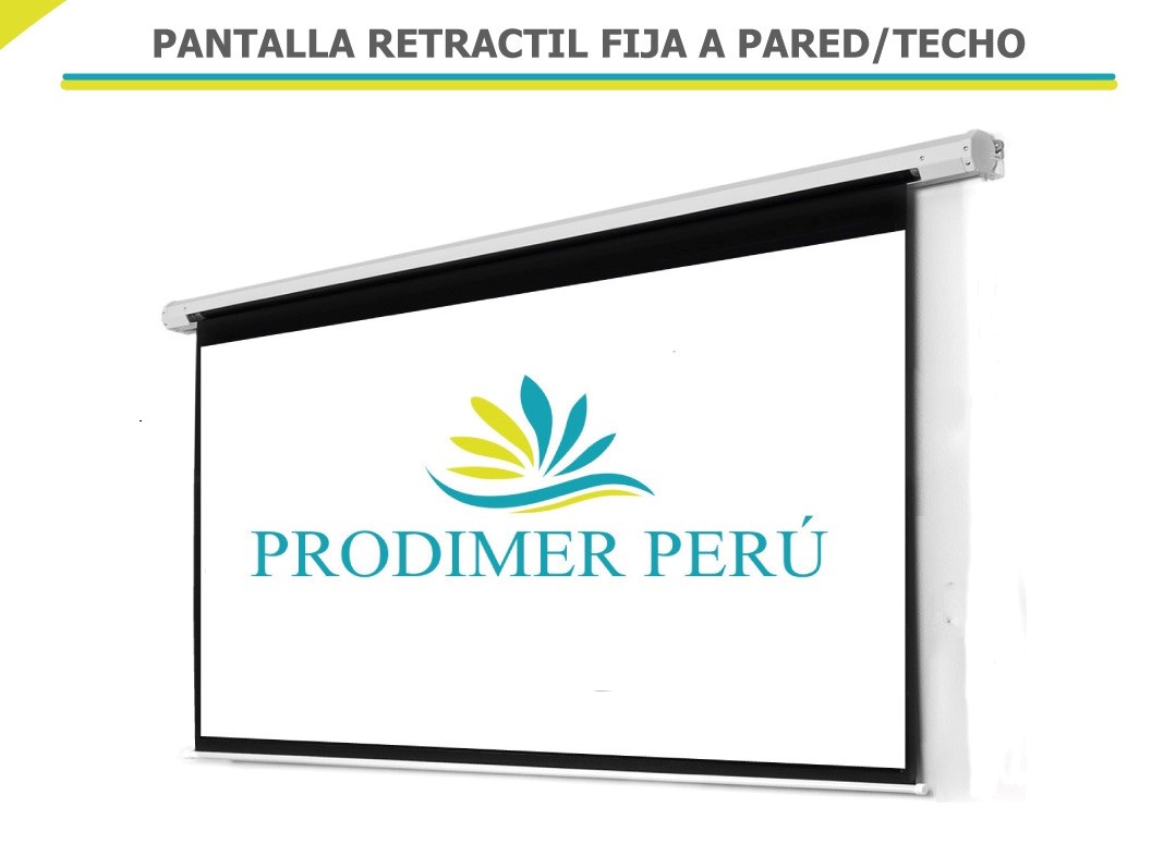 PANTALLA O ECRAN RETRACTIL 1.80 X 1.80 MTS ANTIREFLEX MARCA PRODIMER PERU