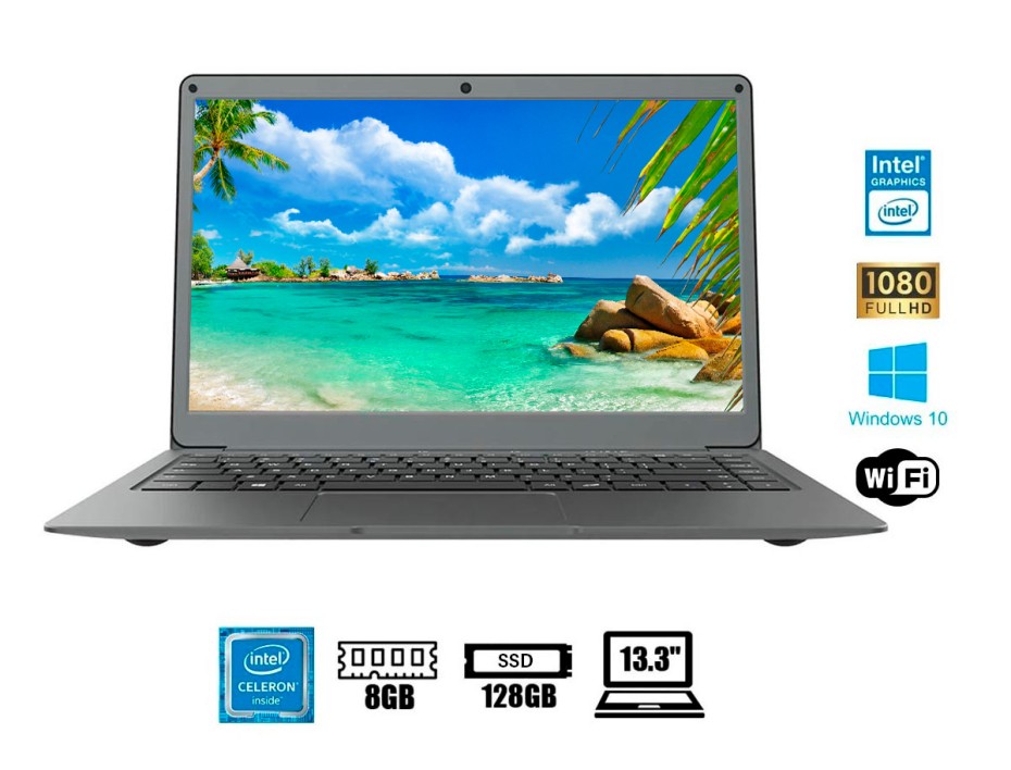 LAPTOP JUMPER CELERON J3455 TECH EZBOOK X3, PANTALLA 13.3 PULGADAS FHD, RAM 8GB, DISCO SOLIDO SSD 128GB, WINDOWS 10 HOME (EZBOOK X3 J3455)