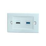 Faceplate HDMI 2.0 y USB 3.0 Empalme 4K