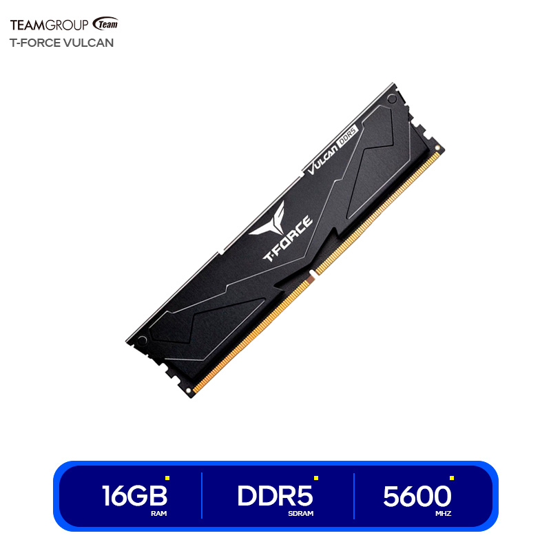 MEMORIA RAM TEAMGROUP T-FORCE VULCAN 16GB DDR5 5600MHZ ) BLACK ( FLBD516G5600HC36B01