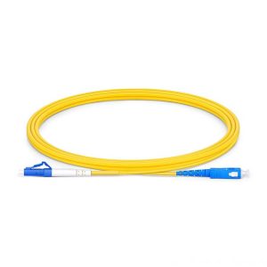 PATCH CORD DE FIBRA OPTICA LC/UPC FC/APC DUPLEX MONOMODO COLOR AMARILLO DE 2 METROS
