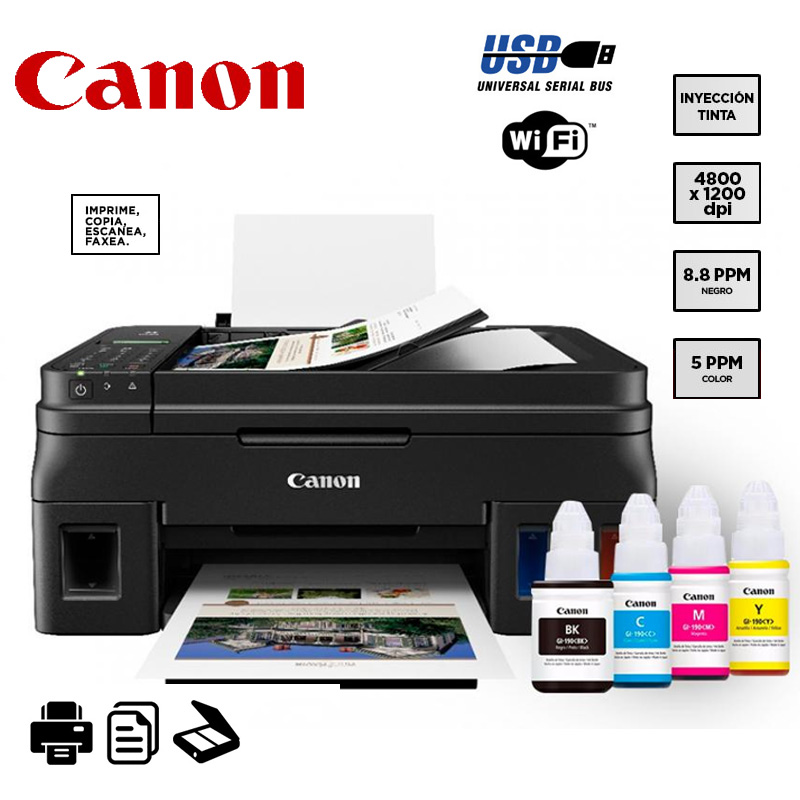 IMPRESORA MULTIF CANON G4110 ADF LCD WiFi|USB