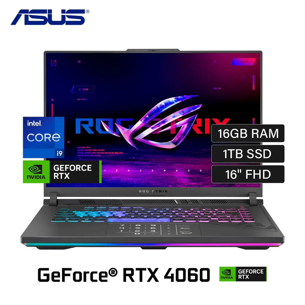 LAPTOP Core i9-14900HX ASUS ROG Strix G16 G614JVR-N3063W 16|S1TB|16" GEFORCE RTX 4060 8GB