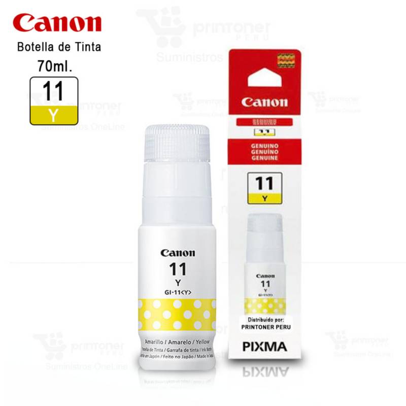 Botella de Tinta Canon GI-11Y Amarillo G2160/G3160 135ml