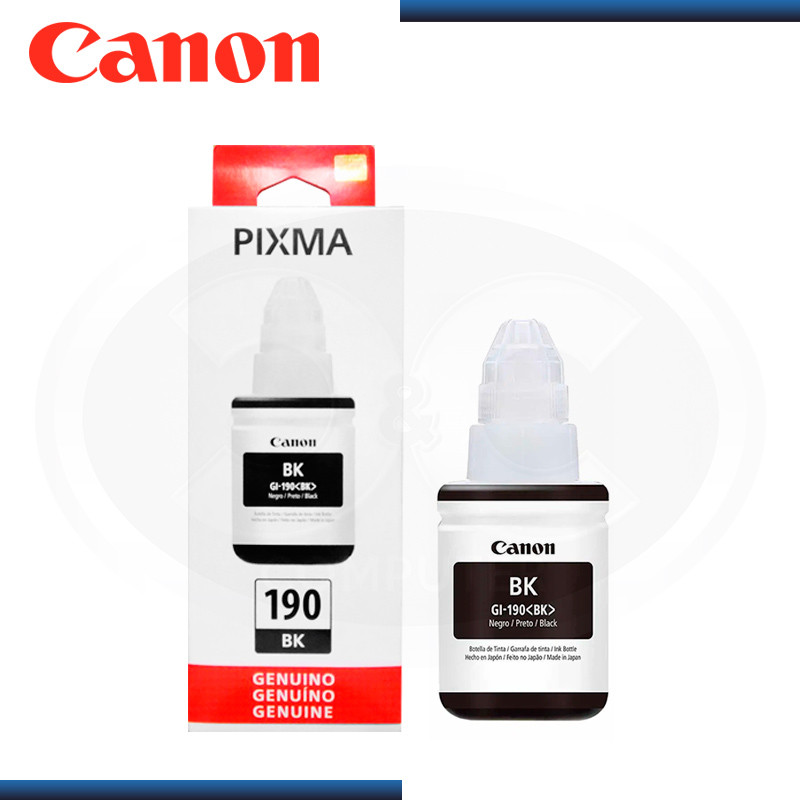 Botella de TINTA CANON GI-190BK Black 135ml.